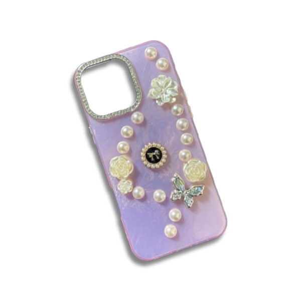 Untitled-15 “3D Butterfly Flower Pearl iPhone Case – Pink Pearl Design” “Elegant iPhone Cover with Raised Butterfly and Pearl Details” “Stylish Girl’s iPhone Case – Floral and Pearl Accents for XS to 16 Pro Max”
