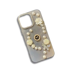 3D Butterfly & Flower Pearl Case for iPhone (11 to 16 Pro Max, Excludes Plus Series) - Image 3