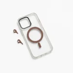 “Clear iPhone Case with MagSafe and Side Strap Hook – Transparent Design” “Hard Plastic Apple MagSafe Case with Strap Attachment” “MagSafe-Compatible iPhone Cover – Side Hook for Wrist or Neck Lanyard”
