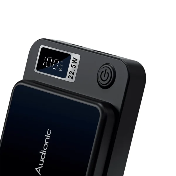 powr bank audionic 2 "Audionic Magneto Wireless 10000mAh Power Bank with LED Display" "Magnetic Battery Pack with 22.5W Fast Charging and 15W Wireless Charging" "Compact Audionic Magneto Power Bank – Multiple Device Charging"