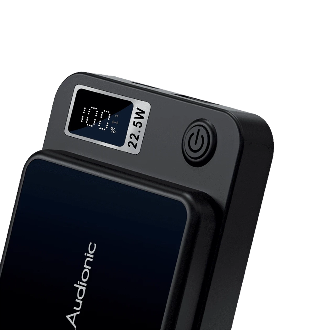 "Audionic Magneto Wireless 10000mAh Power Bank with LED Display" "Magnetic Battery Pack with 22.5W Fast Charging and 15W Wireless Charging" "Compact Audionic Magneto Power Bank – Multiple Device Charging"