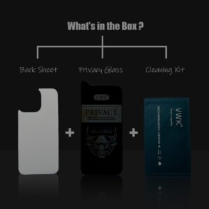 iPhone Premium Privacy Tempered Glass Screen Protector with Cleaning Kit