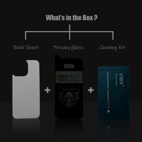 iPhone Premium Privacy Tempered Glass Screen Protector with Cleaning Kit